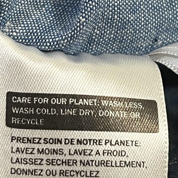 Levis Shirt Mens 2XL Blue Two Tone Denim Button Up Oversized Long Sleeve Pocket - Picture 7 of 10